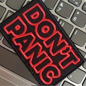 Red and Black 'Don't Panic' Patch